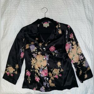 NKL Judy Lee silk floral blouse size S